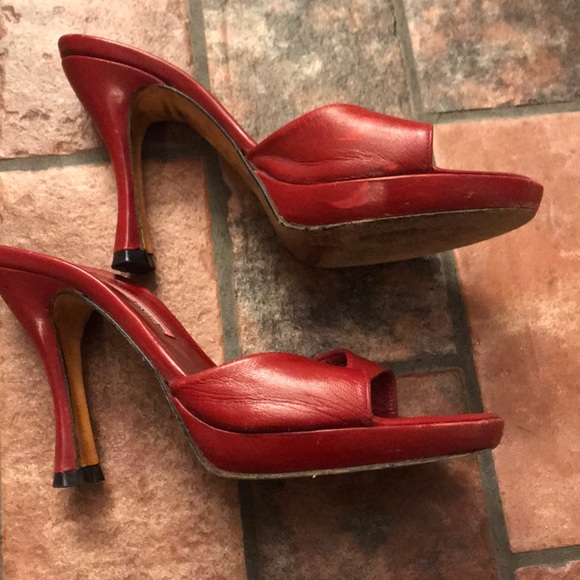 Charles David Red 4 inch High Heels Size 5.5 - Picture 4 of 8